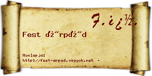 Fest Árpád névjegykártya