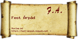 Fest Árpád névjegykártya